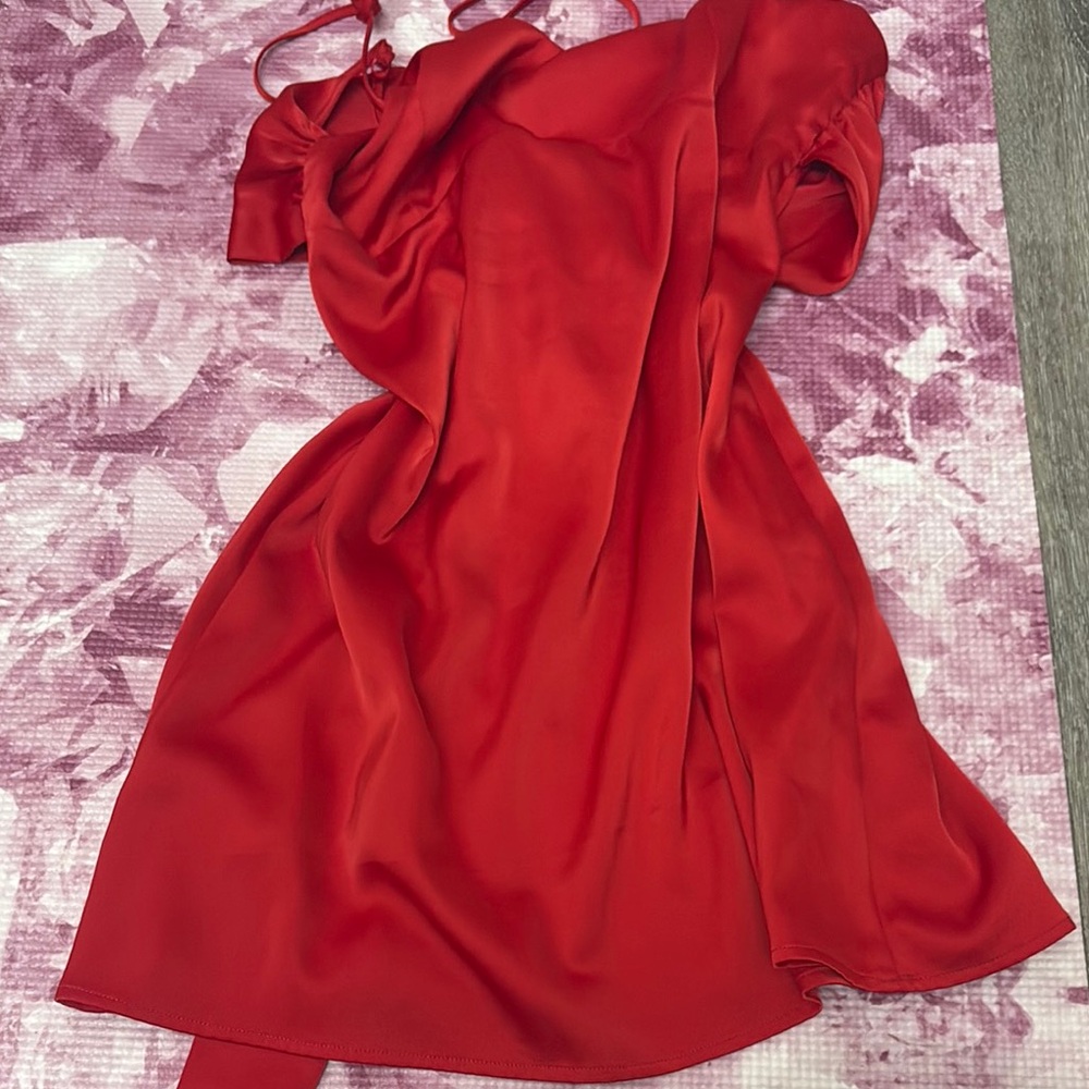 Urban Outfitters Mini Bow Detail Red Women's Dress